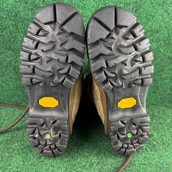 Vasque Cowhide Leather Brown Hiking Boots Men 7.5 Womens 9 Made In Italy - Picture 13 of 14